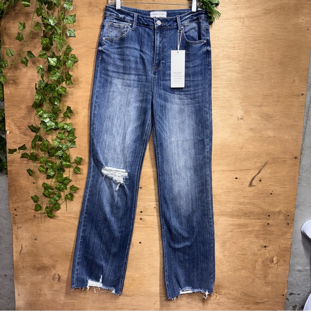Risen High-Rise Long Straight Jeans NWT